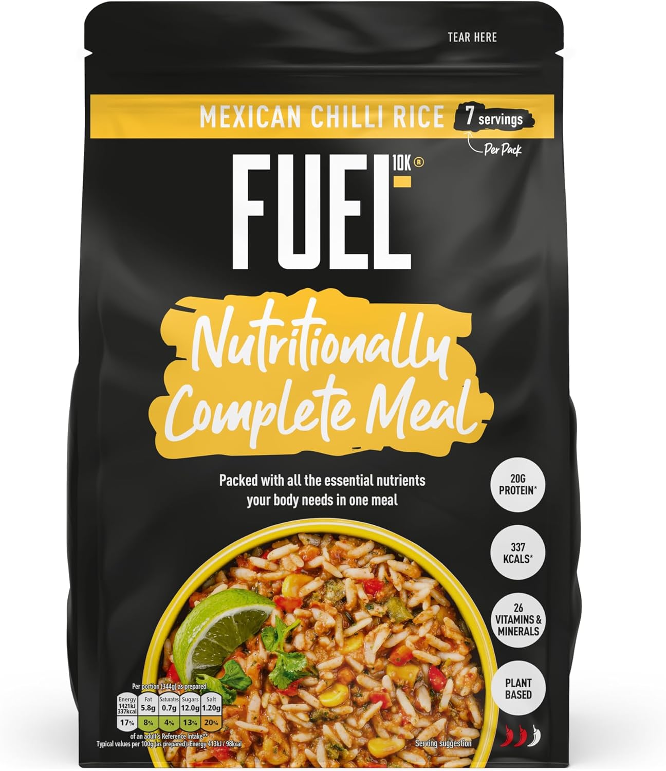 Fuel10K Nutritionally Complete Meal Mexican Chilli Rice 658g - Out of Date